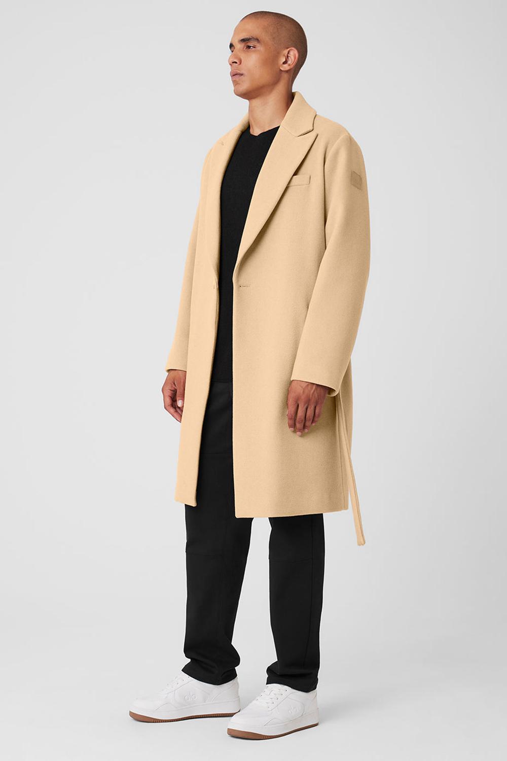 Overcoats Alo Yoga Wool Gameday Hombre Camel | España  NSJY-84259