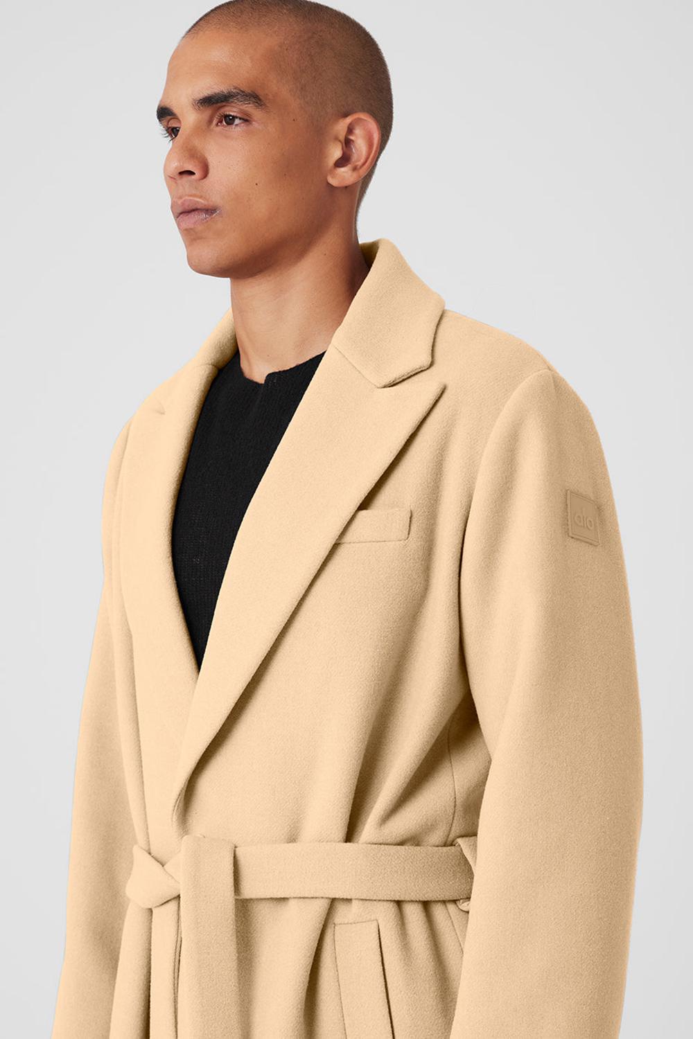 Overcoats Alo Yoga Wool Gameday Hombre Camel | España  NSJY-84259