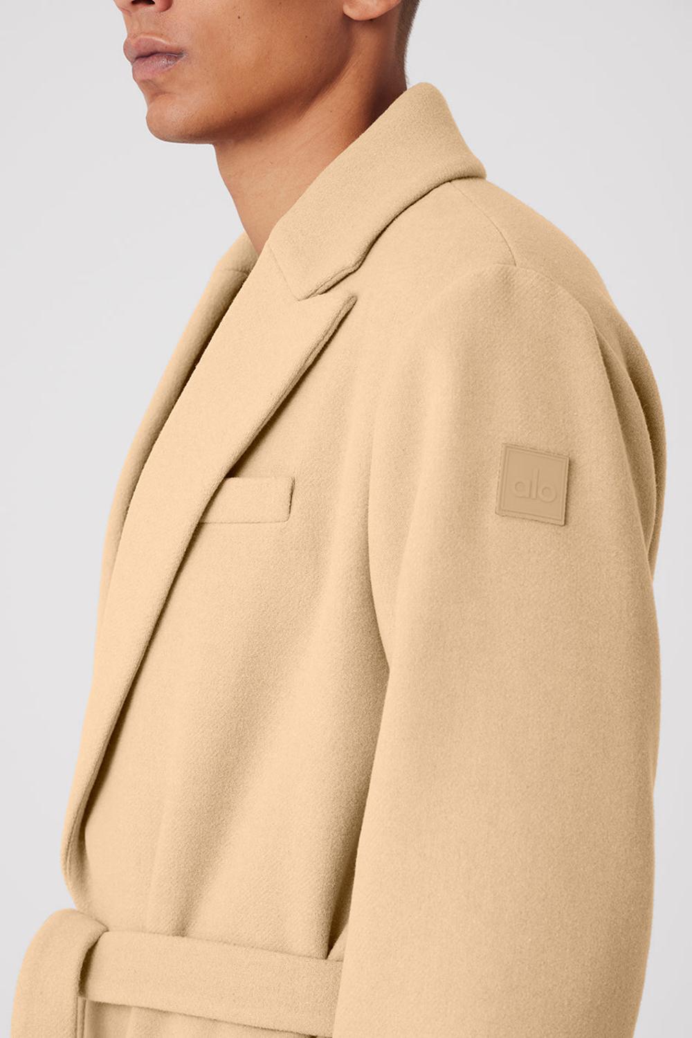 Overcoats Alo Yoga Wool Gameday Hombre Camel | España  NSJY-84259