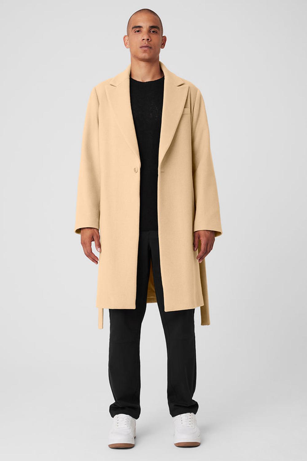 Overcoats Alo Yoga Wool Gameday Hombre Camel | España  NSJY-84259