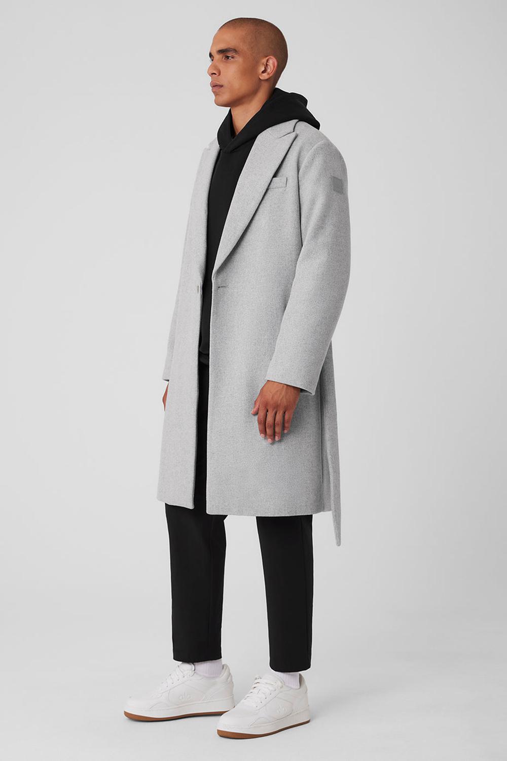 Overcoats Alo Yoga Wool Gameday Hombre Gris | España  PSJT-87923