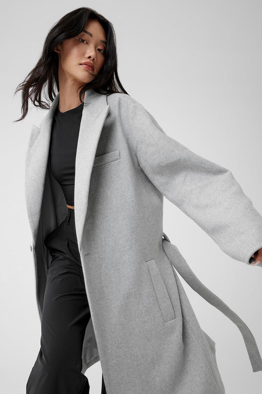 Overcoats Alo Yoga Wool Gameday Mujer Gris | España  SAJV-17960