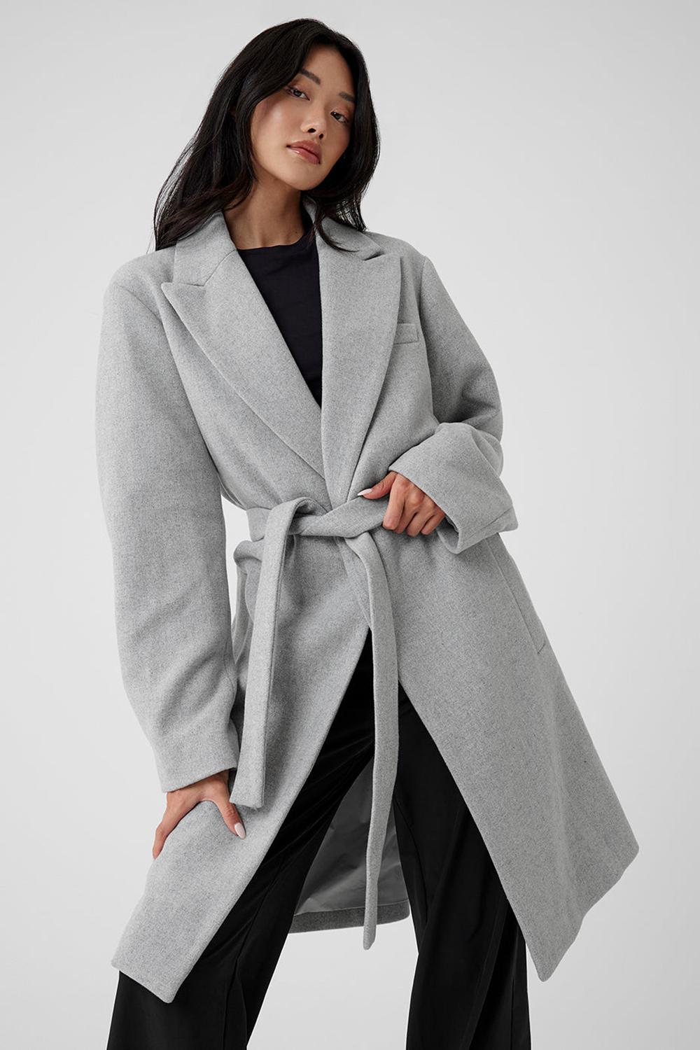 Overcoats Alo Yoga Wool Gameday Mujer Gris | España  SAJV-17960