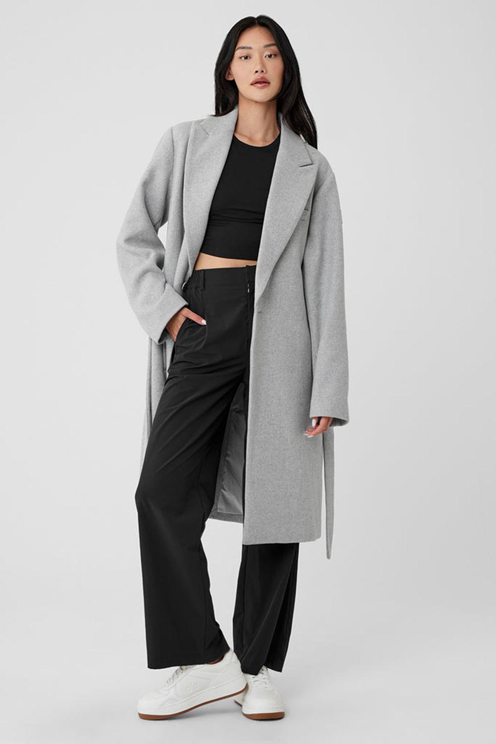 Overcoats Alo Yoga Wool Gameday Mujer Gris | España  SAJV-17960