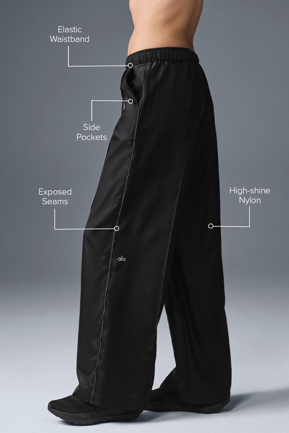 Pantalon Alo Yoga Afterglow Wide Leg Track Mujer Negras | España  WADH-23689