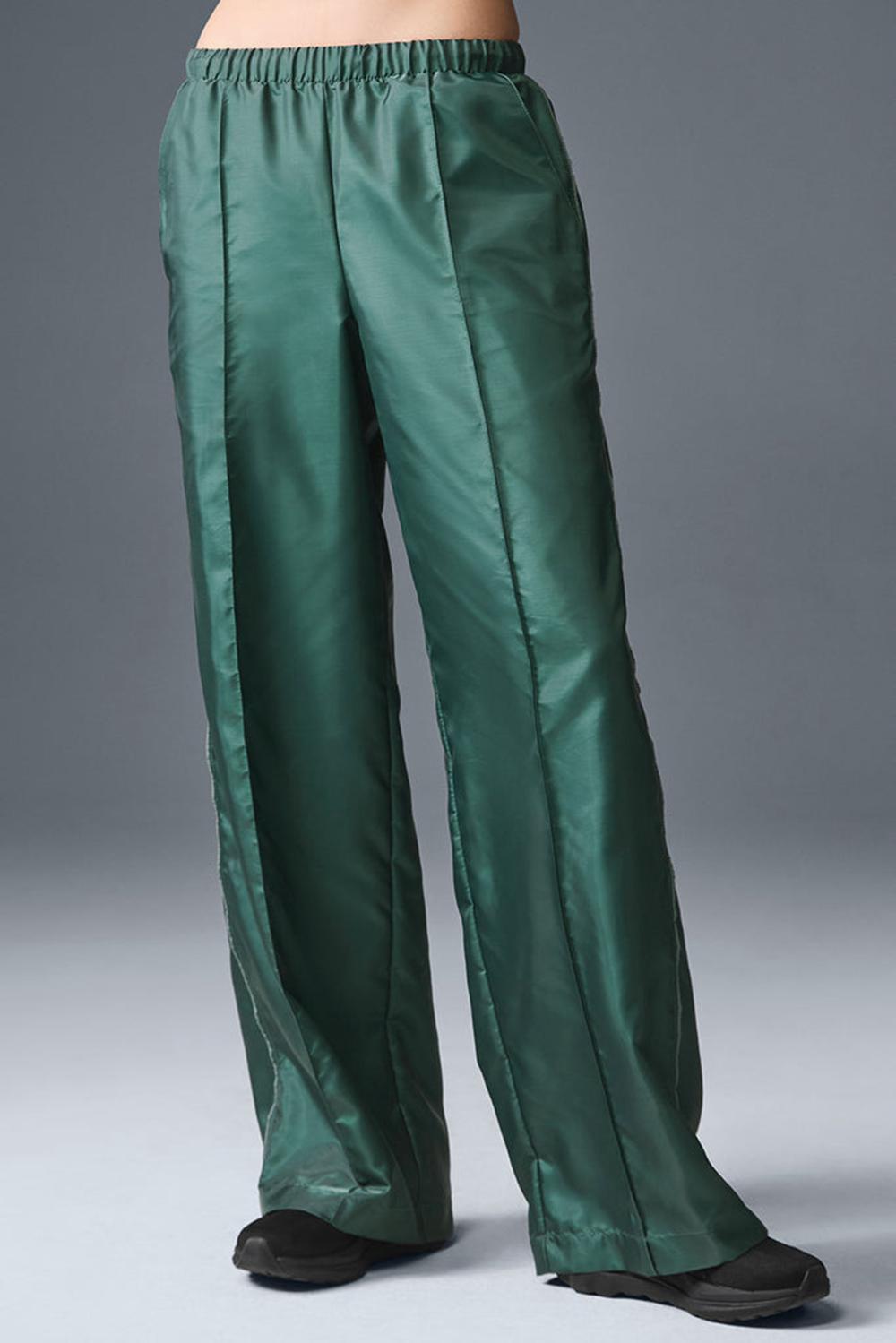 Pantalon Alo Yoga Afterglow Wide Leg Track Mujer Winter Ivy | España  WHPG-57186