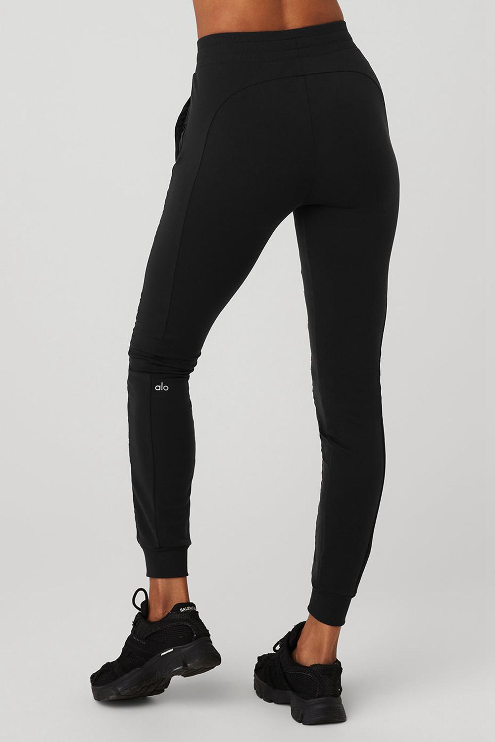 Pantalon Alo Yoga Airbrush Winter Warm High-Waist Moto Mujer Negras | España  YWIM-39062