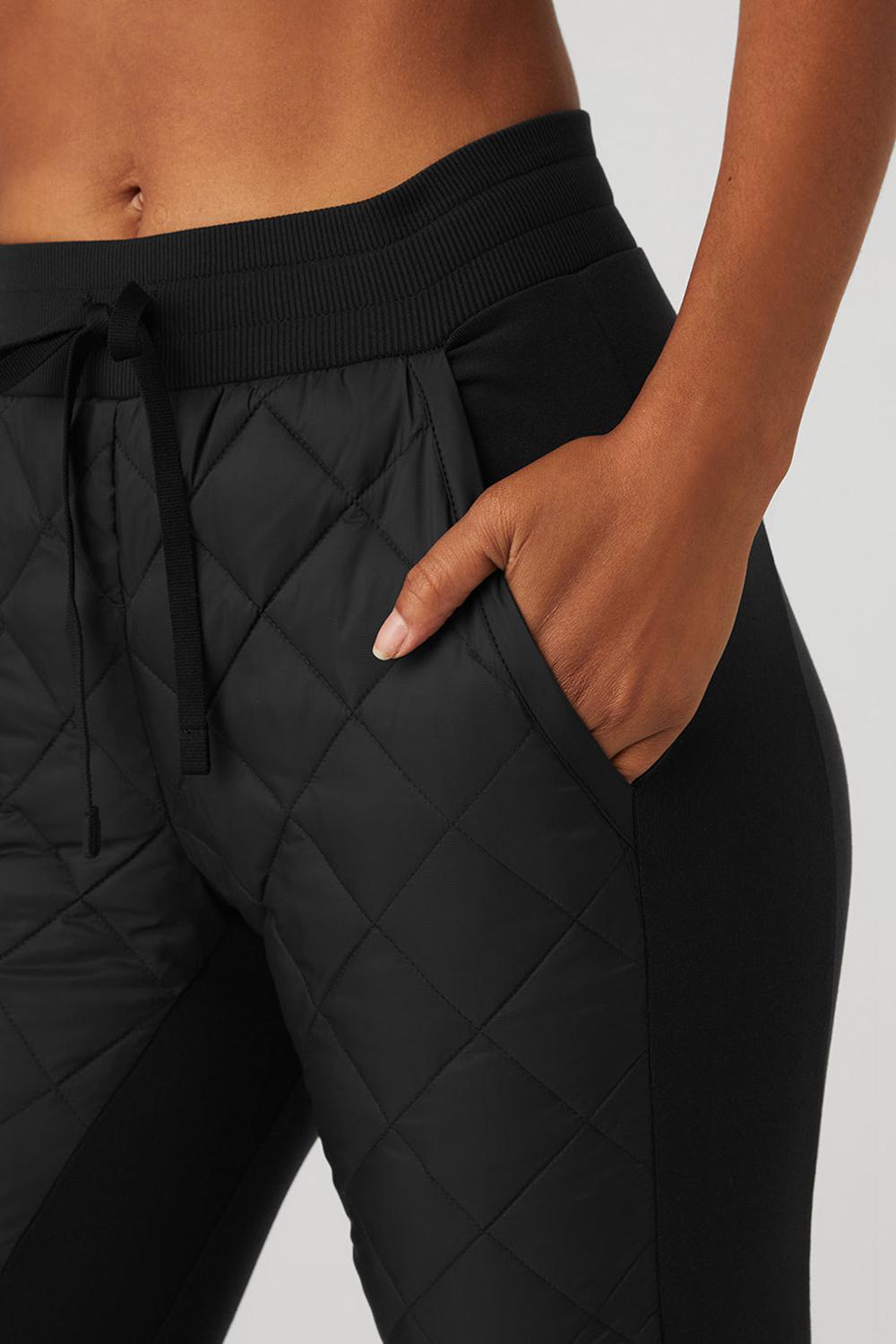 Pantalon Alo Yoga Airbrush Winter Warm High-Waist Moto Mujer Negras | España  YWIM-39062