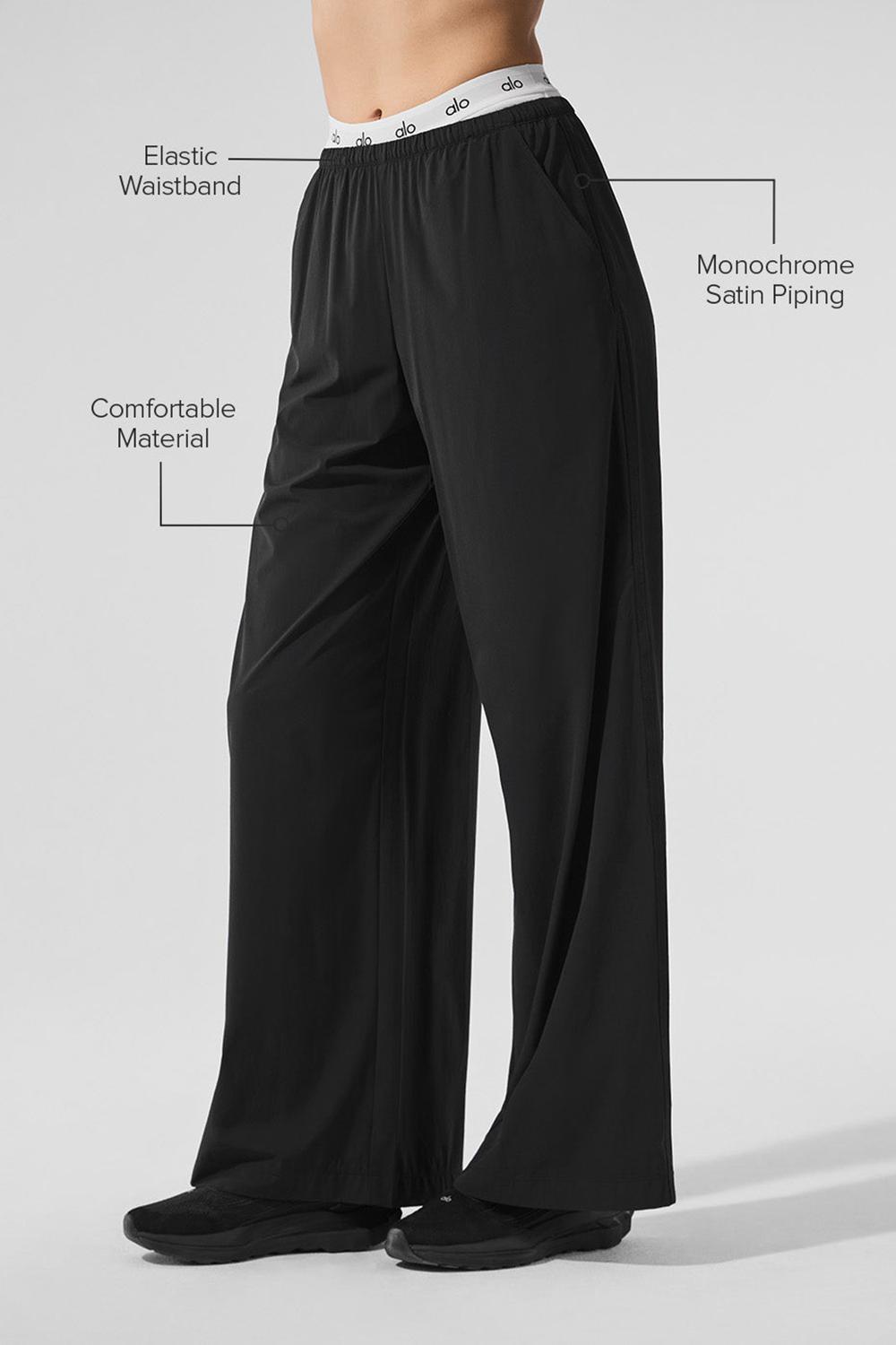 Pantalon Alo Yoga Breezy Wide Leg Mujer Negras | España  DLKP-19258