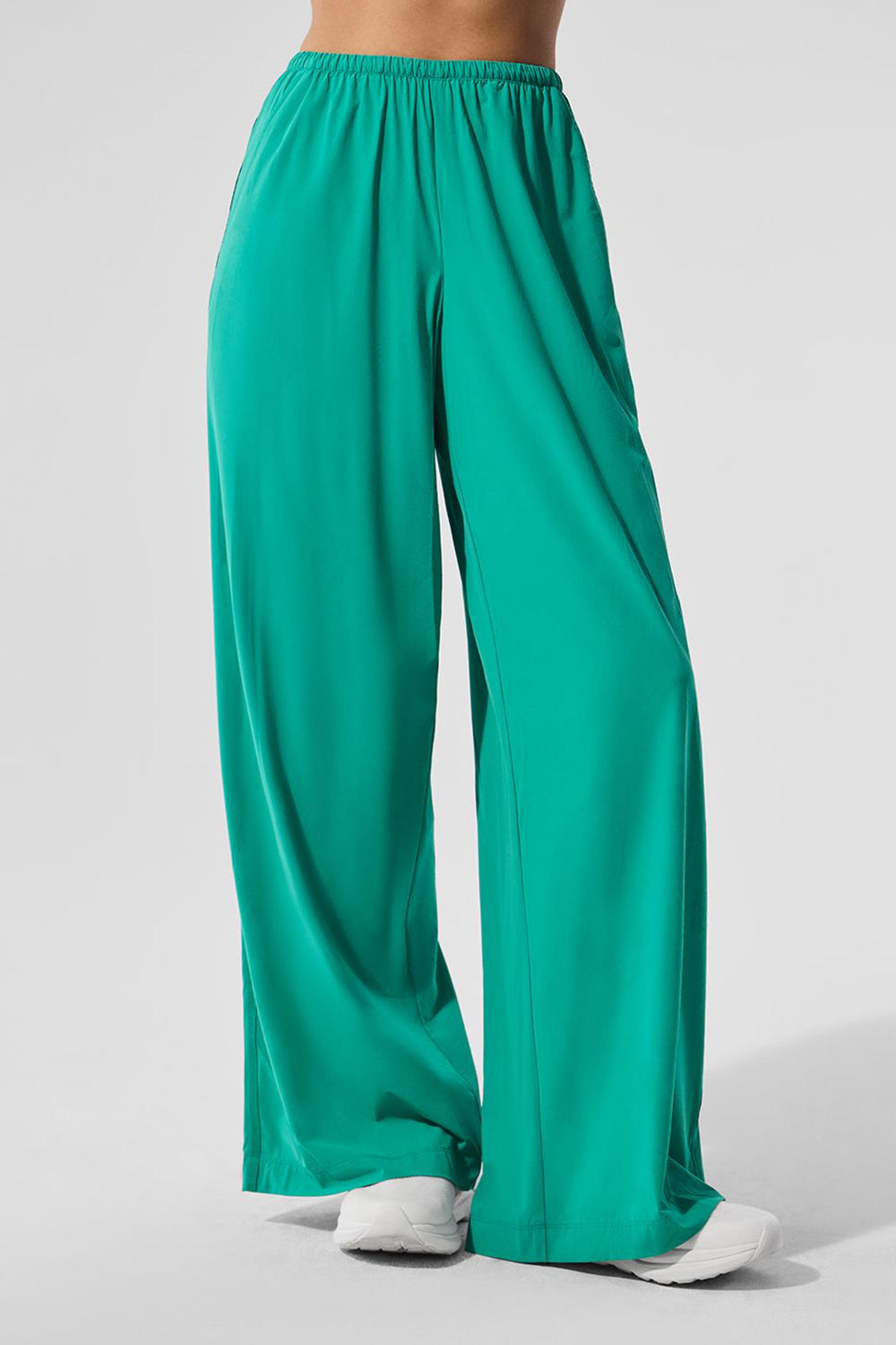 Pantalon Alo Yoga Breezy Wide Leg Mujer Verde | España  BLNA-26098