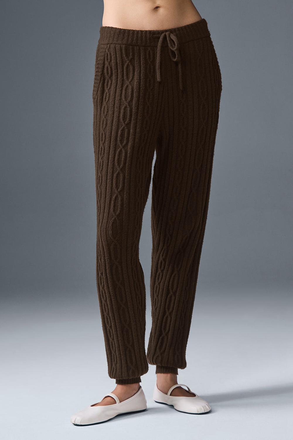 Pantalon Alo Yoga Cable Knit Winter Bliss Mujer Espresso | España  UOPR-25179