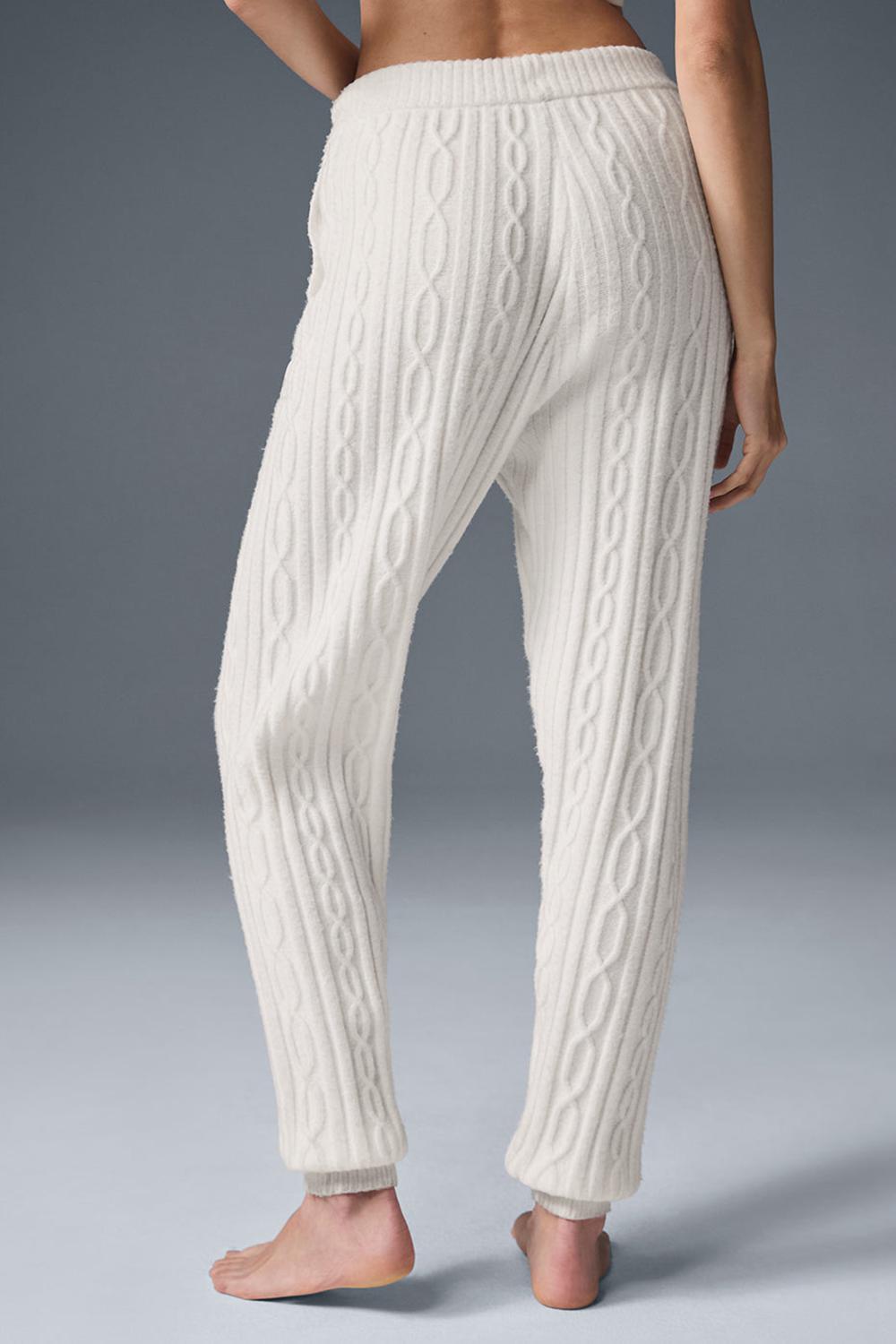 Pantalon Alo Yoga Cable Knit Winter Bliss Mujer Ivory | España  CDBG-64082