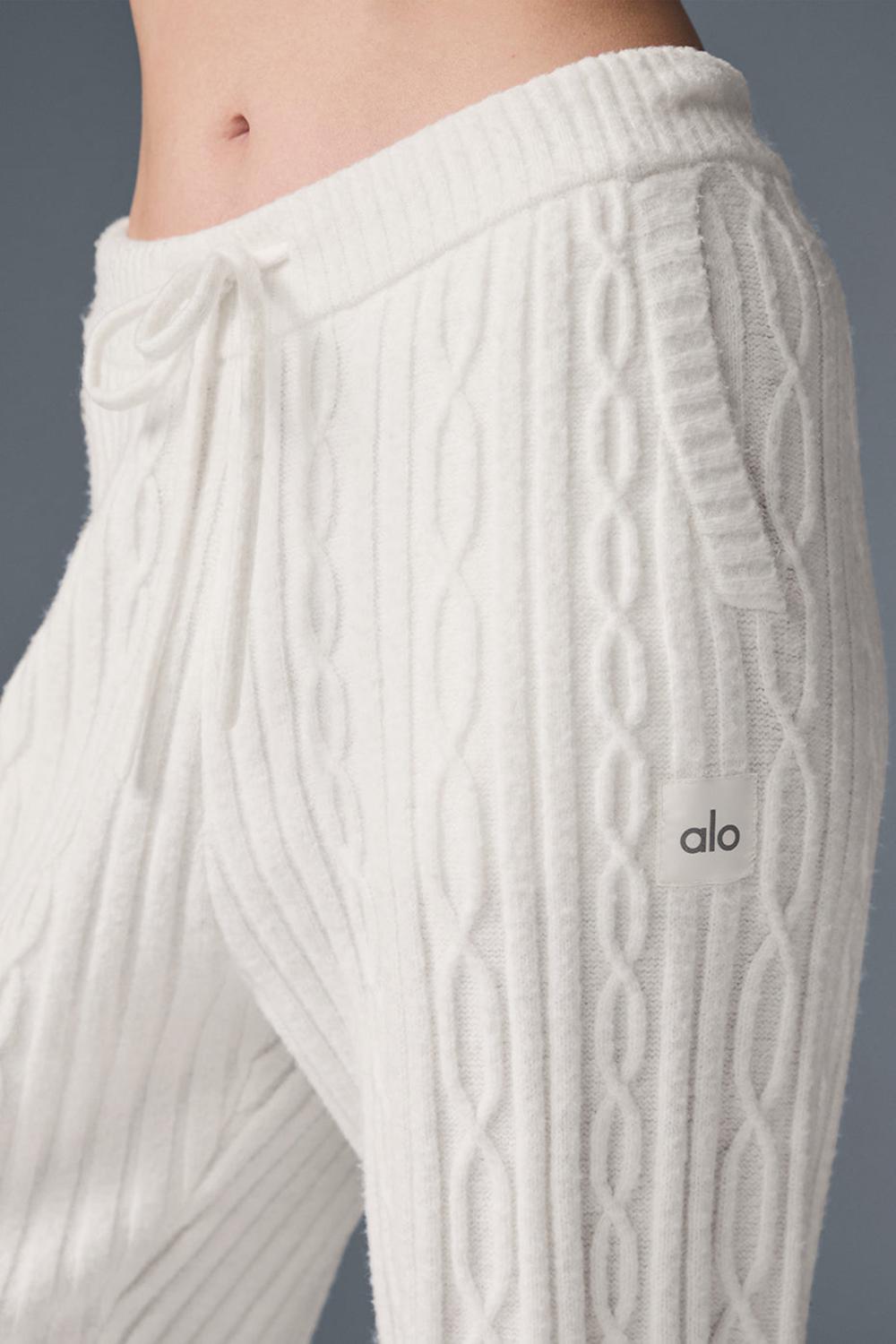 Pantalon Alo Yoga Cable Knit Winter Bliss Mujer Ivory | España  CDBG-64082