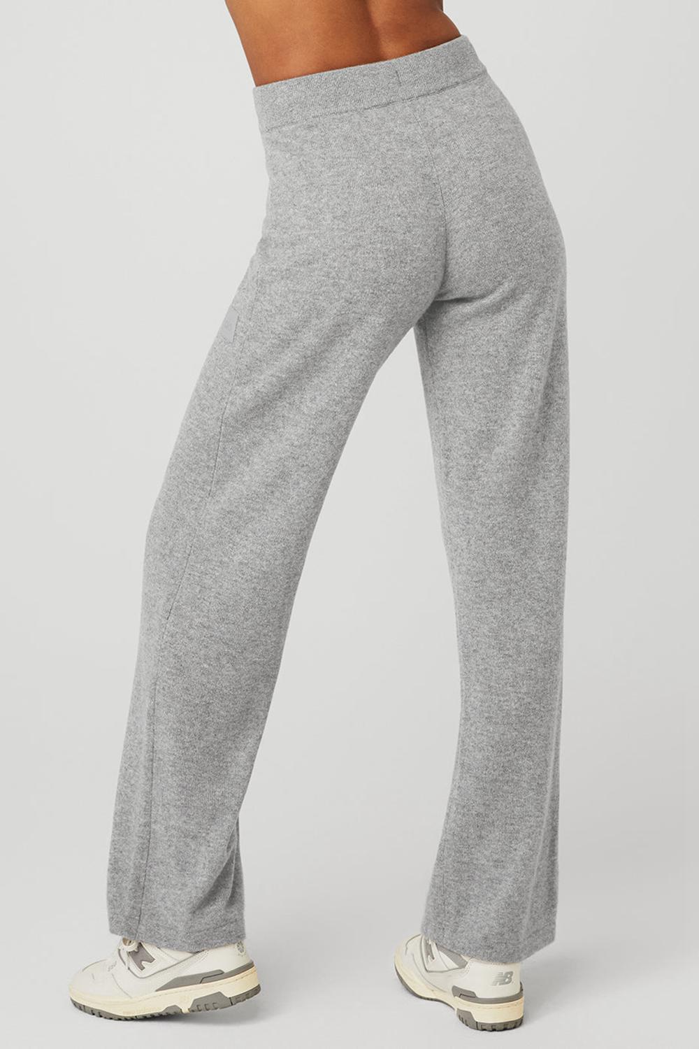 Pantalon Alo Yoga Cashmere High-Waist Jet Set Wide Leg Mujer Gris | España  PGBL-93274