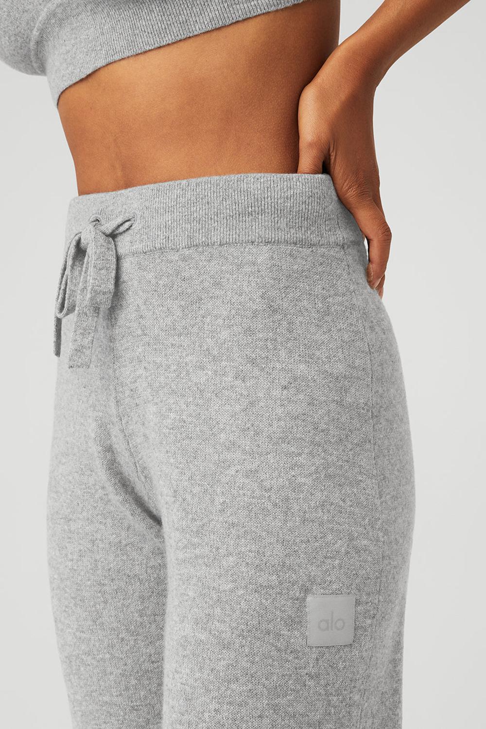 Pantalon Alo Yoga Cashmere High-Waist Jet Set Wide Leg Mujer Gris | España  PGBL-93274