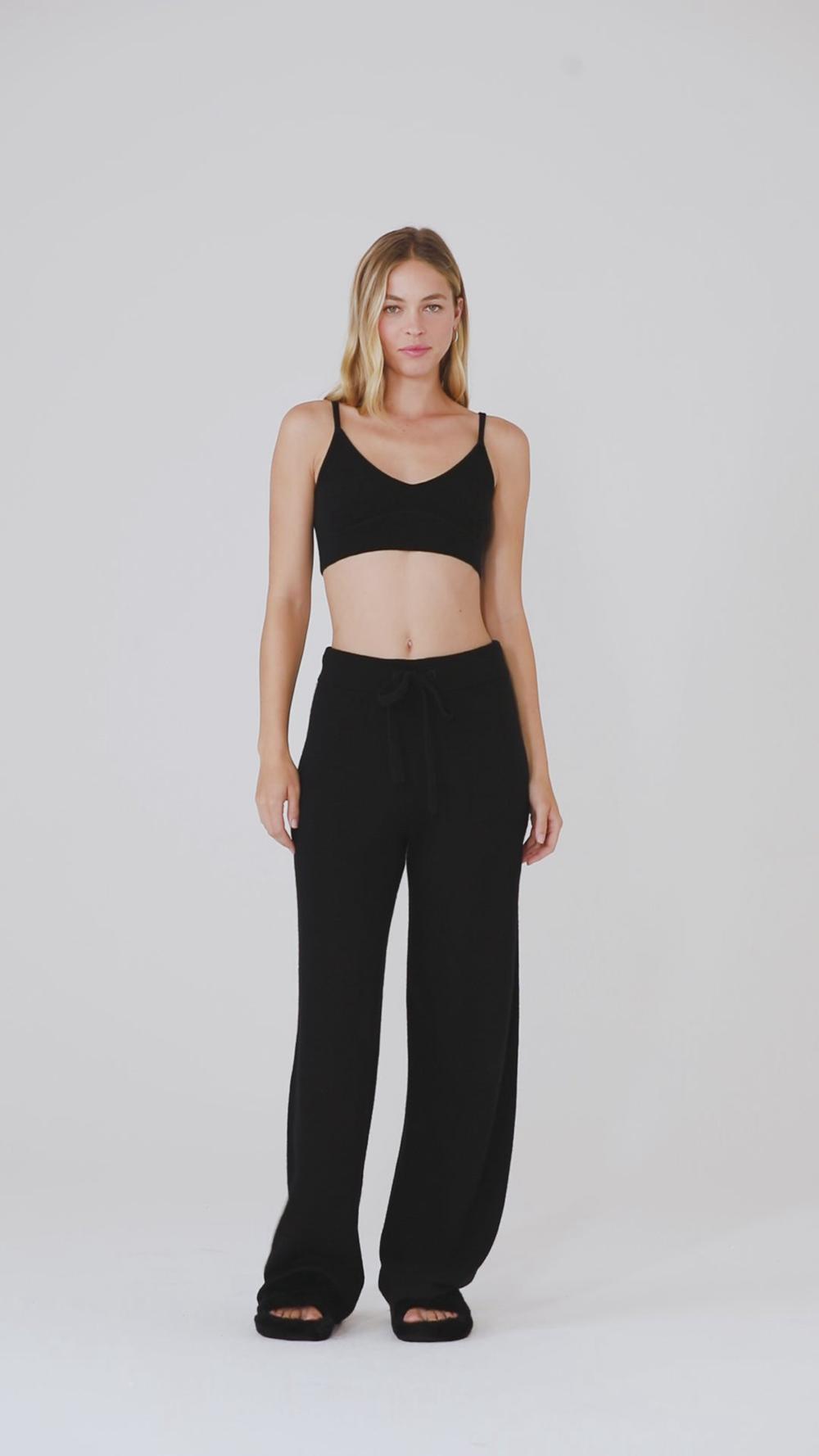 Pantalon Alo Yoga Cashmere High-Waist Jet Set Wide Leg Mujer Gris | España  PGBL-93274