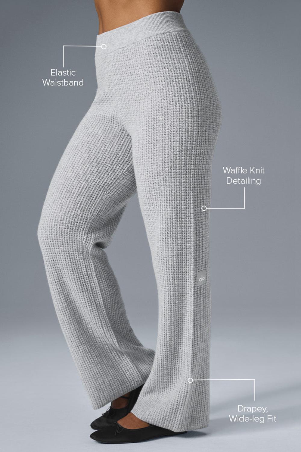 Pantalon Alo Yoga Cashmere High-Waist Plush Waffle Mujer Gris | España  JSCA-60125