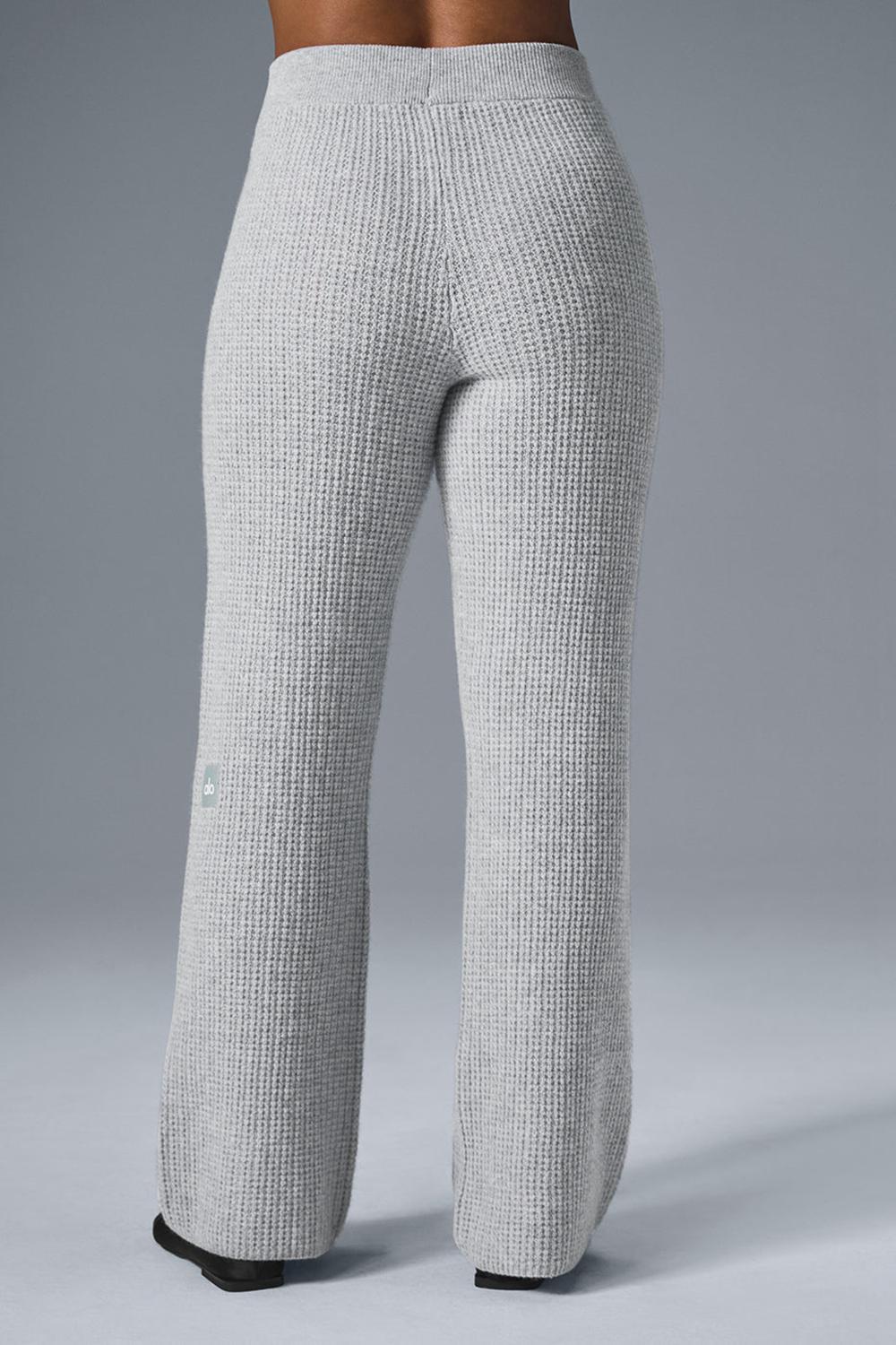 Pantalon Alo Yoga Cashmere High-Waist Plush Waffle Mujer Gris | España  JSCA-60125