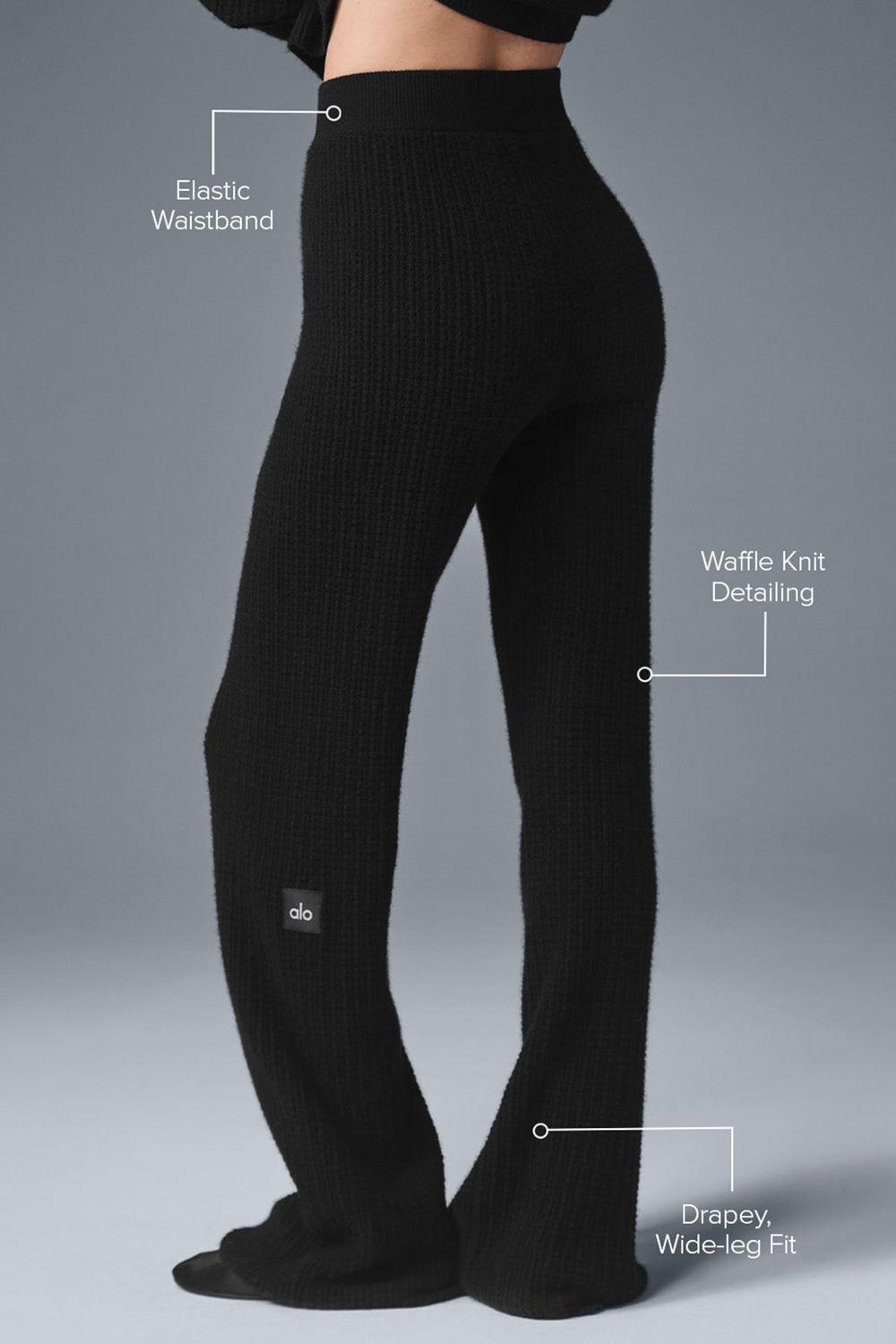 Pantalon Alo Yoga Cashmere High-Waist Plush Waffle Mujer Negras | España  ZIJT-58103