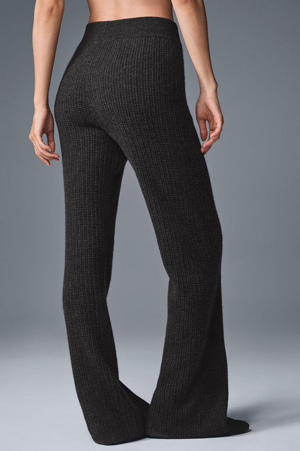 Pantalon Alo Yoga Cashmere High-Waist Plush Waffle Mujer Verde Menta Gris | España  LHJT-43520