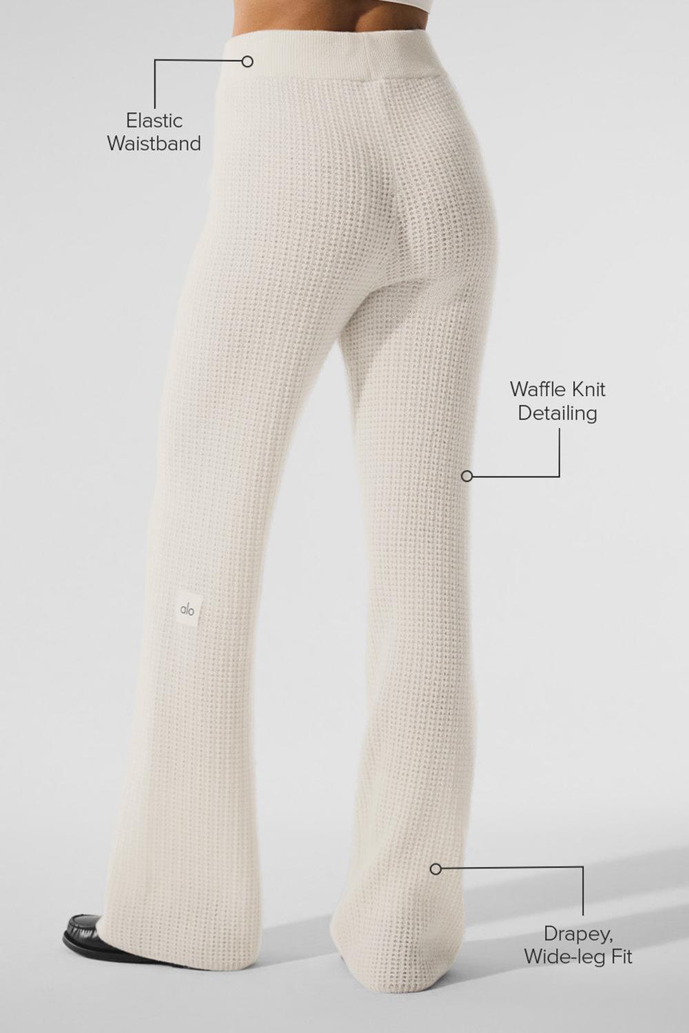 Pantalon Alo Yoga Cashmere High-Waist Plush Waffle Mujer Ivory | España  GYCP-50816