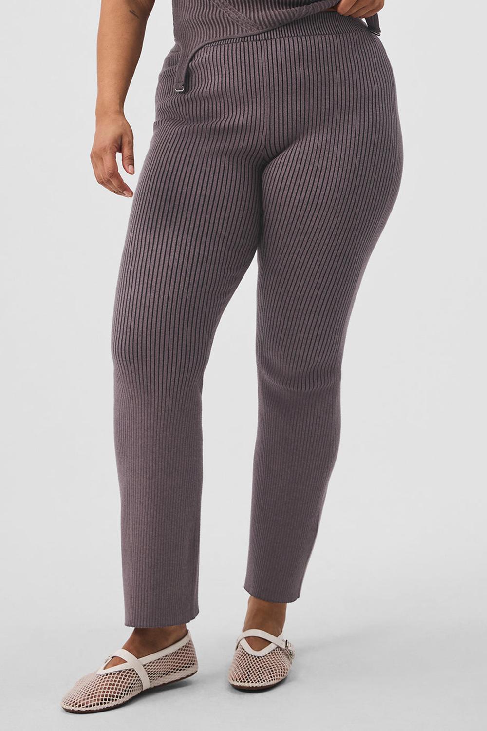 Pantalon Alo Yoga Denim Knit High-Waist Flare Mujer Negras | España  PWSA-37261