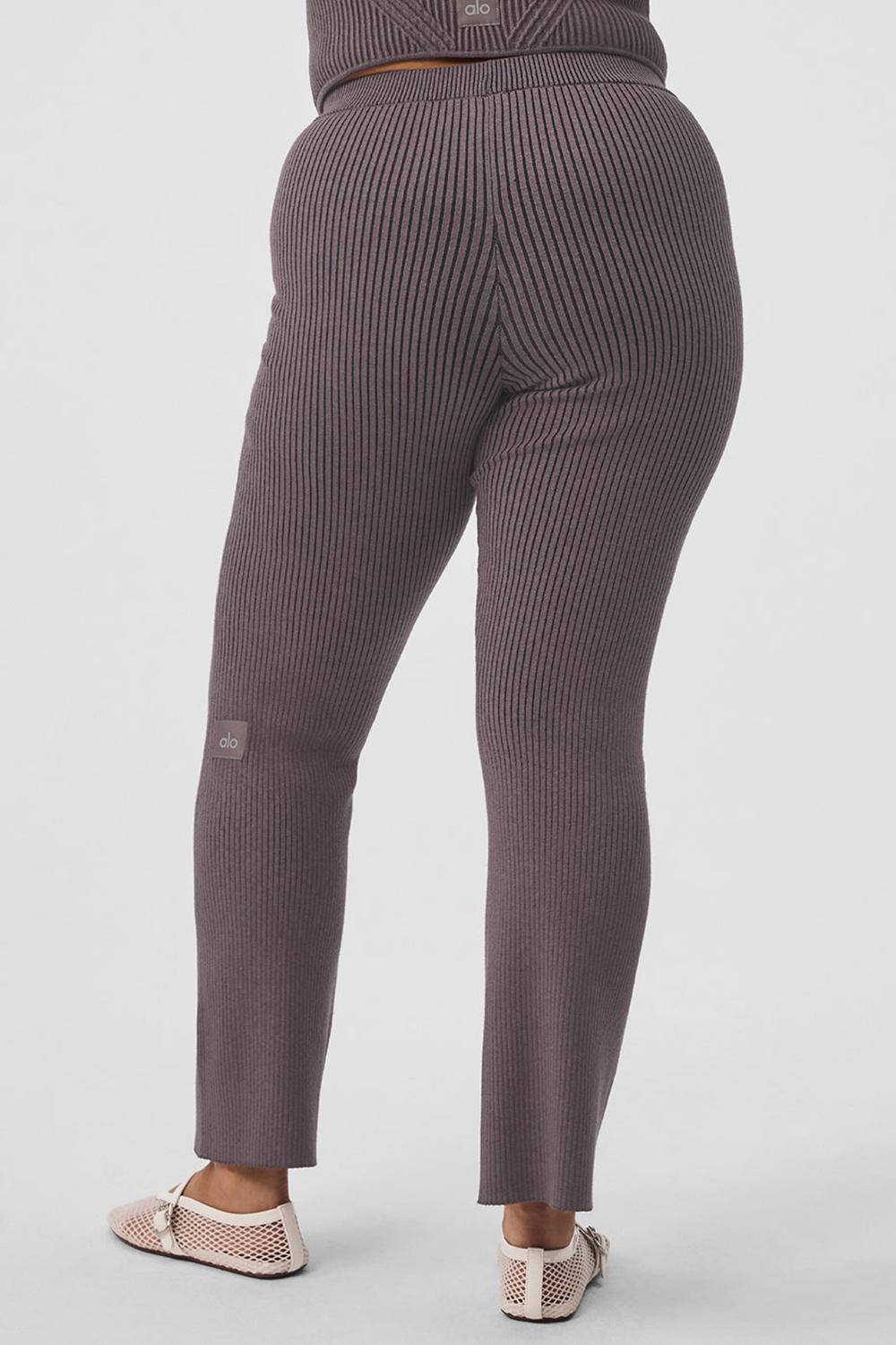 Pantalon Alo Yoga Denim Knit High-Waist Flare Mujer Negras | España  PWSA-37261