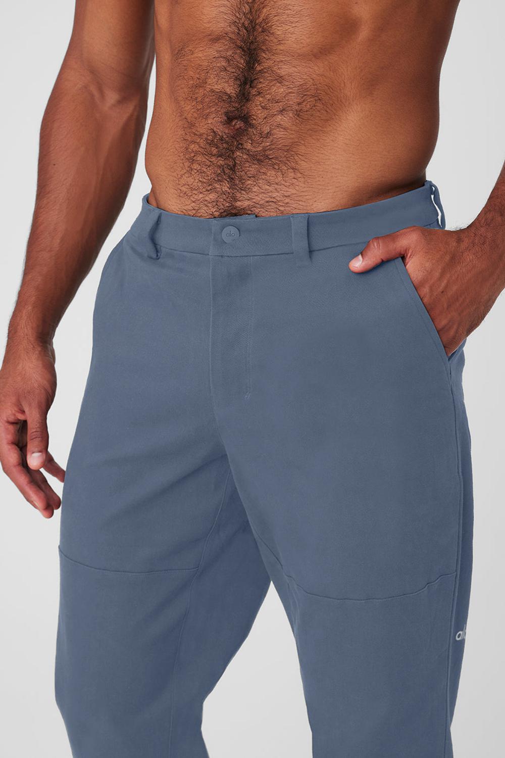 Pantalon Alo Yoga Edition Sueded Hombre Bluestone | España  NPZV-69345