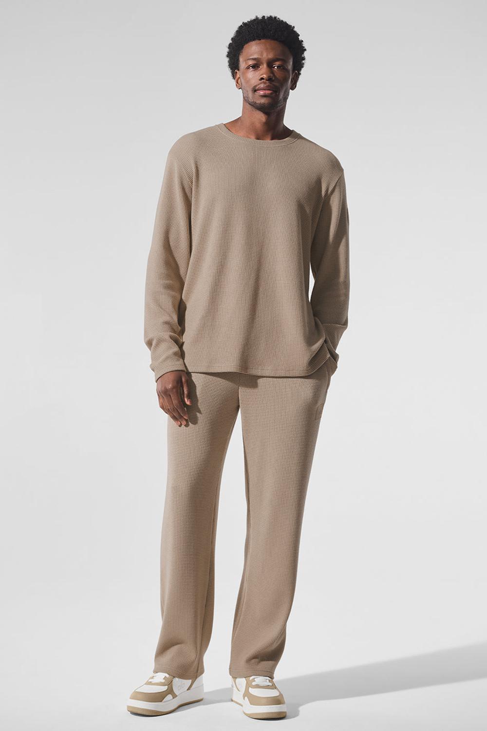 Pantalon Alo Yoga Elevate Waffle Straight Leg Hombre Gravel | España  FVTW-72691
