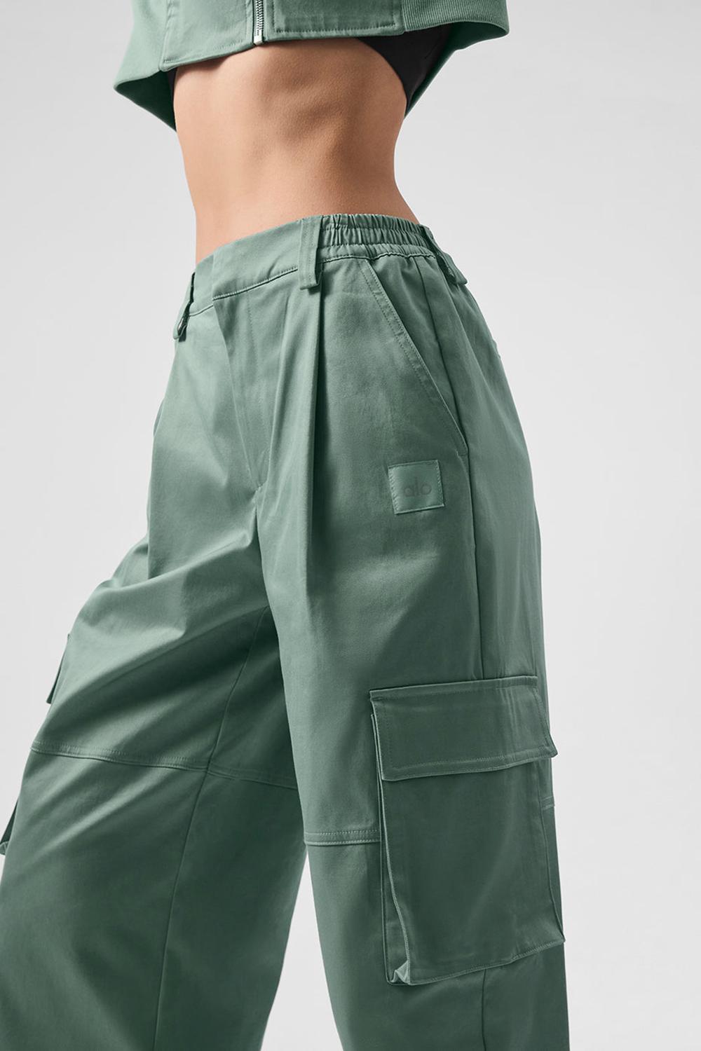 Pantalon Alo Yoga High-Waist Night Out Cargo Mujer Verde | España  LIPH-52467