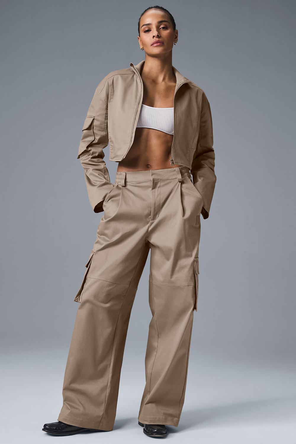 Pantalon Alo Yoga High-Waist Night Out Cargo Mujer Gravel | España  GSPF-06428