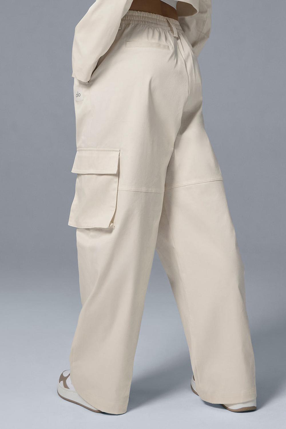 Pantalon Alo Yoga High-Waist Night Out Cargo Mujer Ivory | España  NWDU-05279
