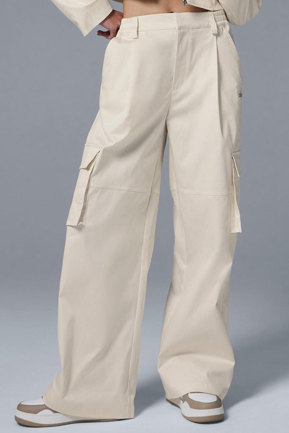 Pantalon Alo Yoga High-Waist Night Out Cargo Mujer Ivory | España  NWDU-05279