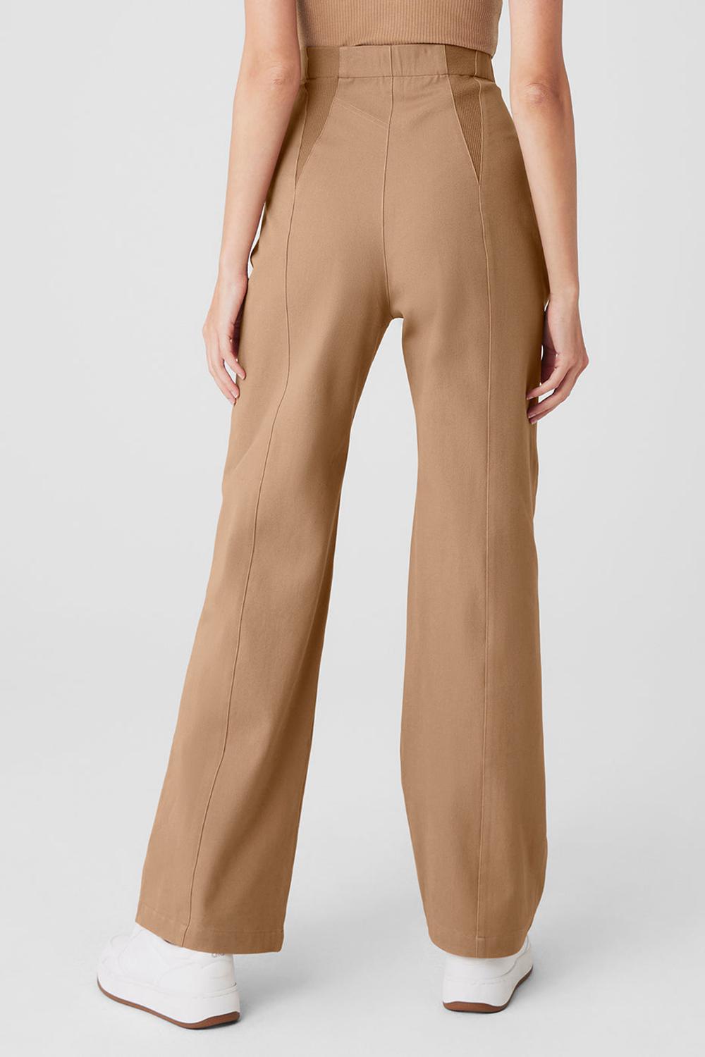Pantalon Alo Yoga High-Waist On Point Moto Mujer Toasted Almond | España  DOYJ-48657