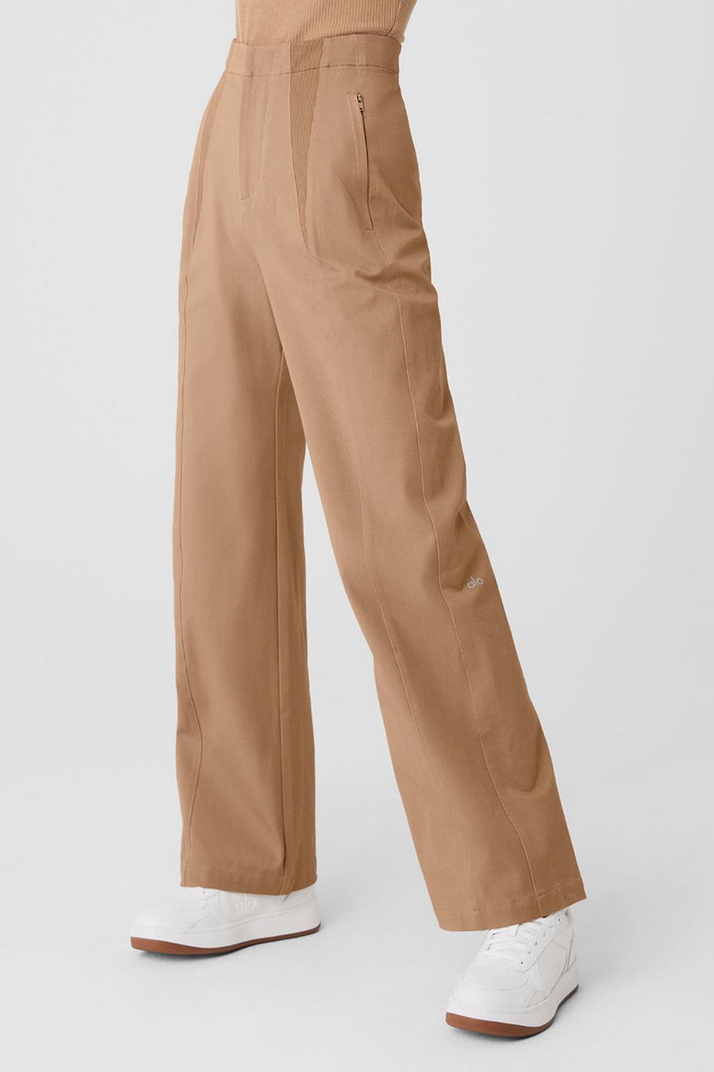 Pantalon Alo Yoga High-Waist On Point Moto Mujer Toasted Almond | España  DOYJ-48657