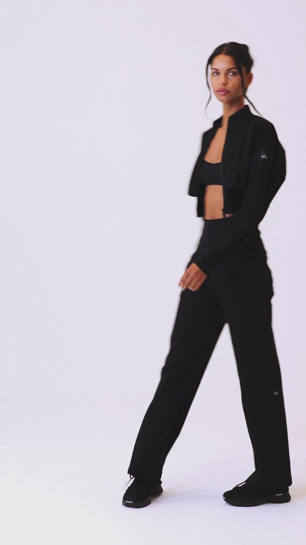 Pantalon Alo Yoga High-Waist On Point Moto Mujer Toasted Almond | España  DOYJ-48657