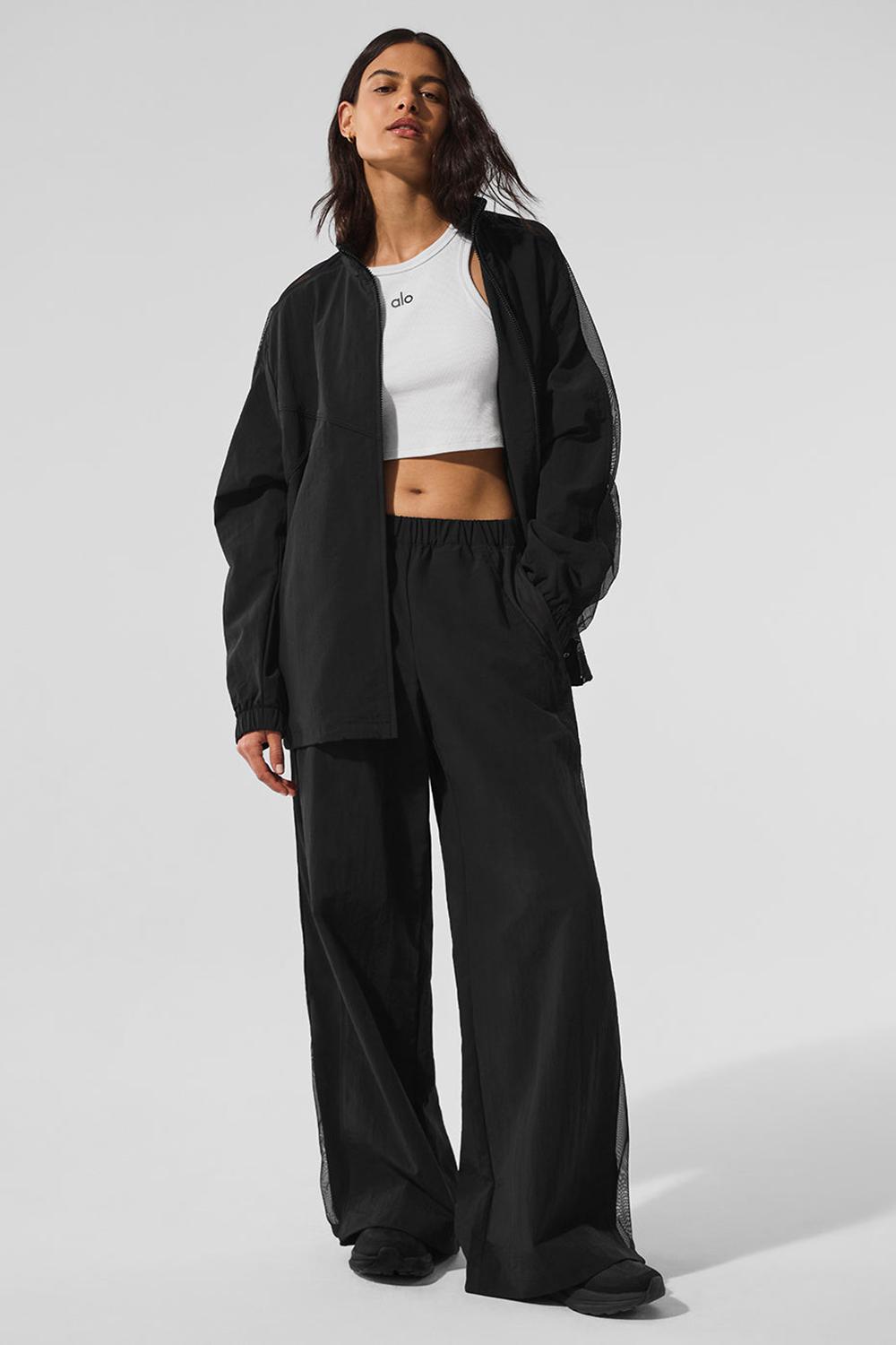 Pantalon Alo Yoga High-Waist Origin Wide Leg Track Mujer Negras | España  PDNJ-39765