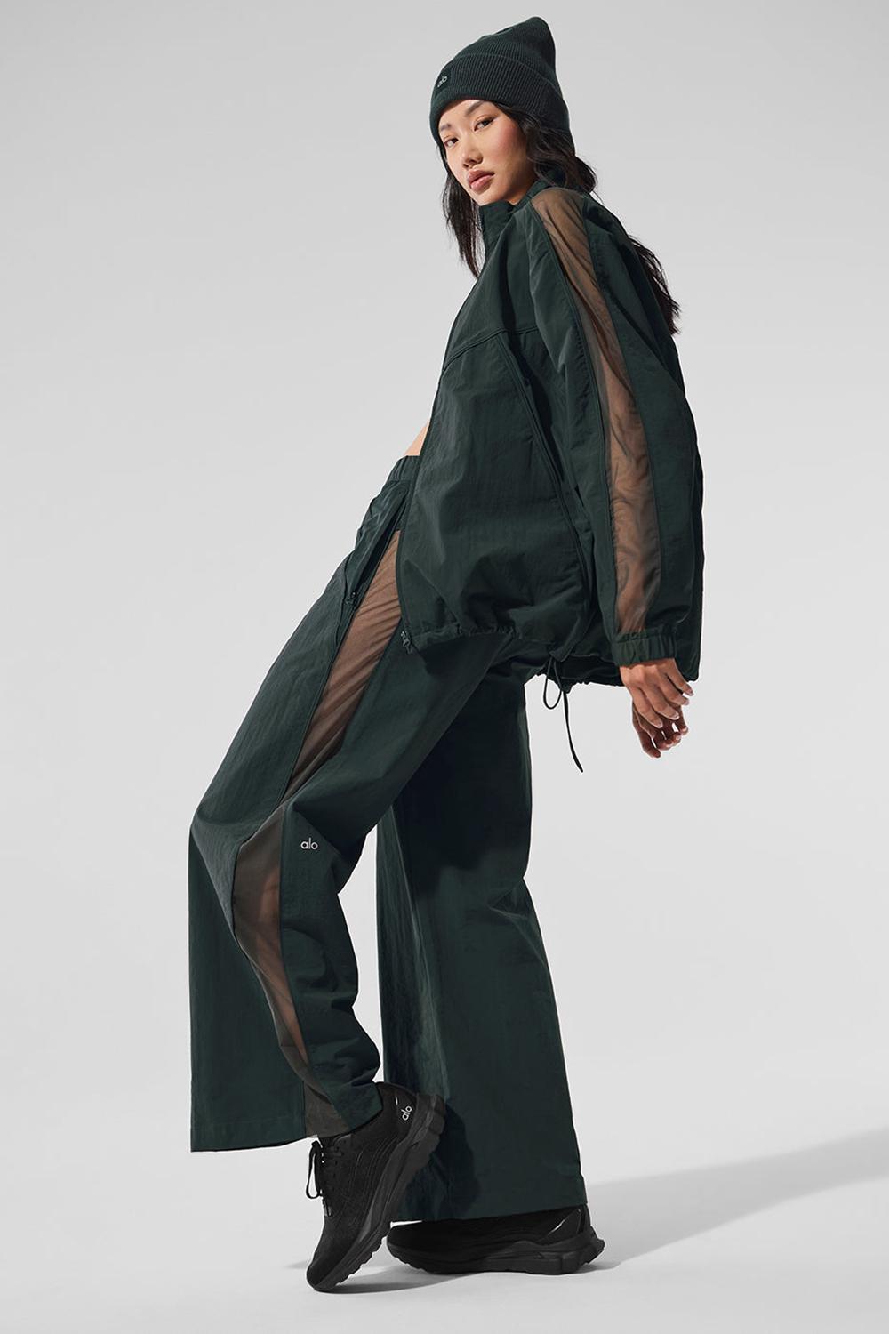 Pantalon Alo Yoga High-Waist Origin Wide Leg Track Mujer Verde | España  LGTR-74851
