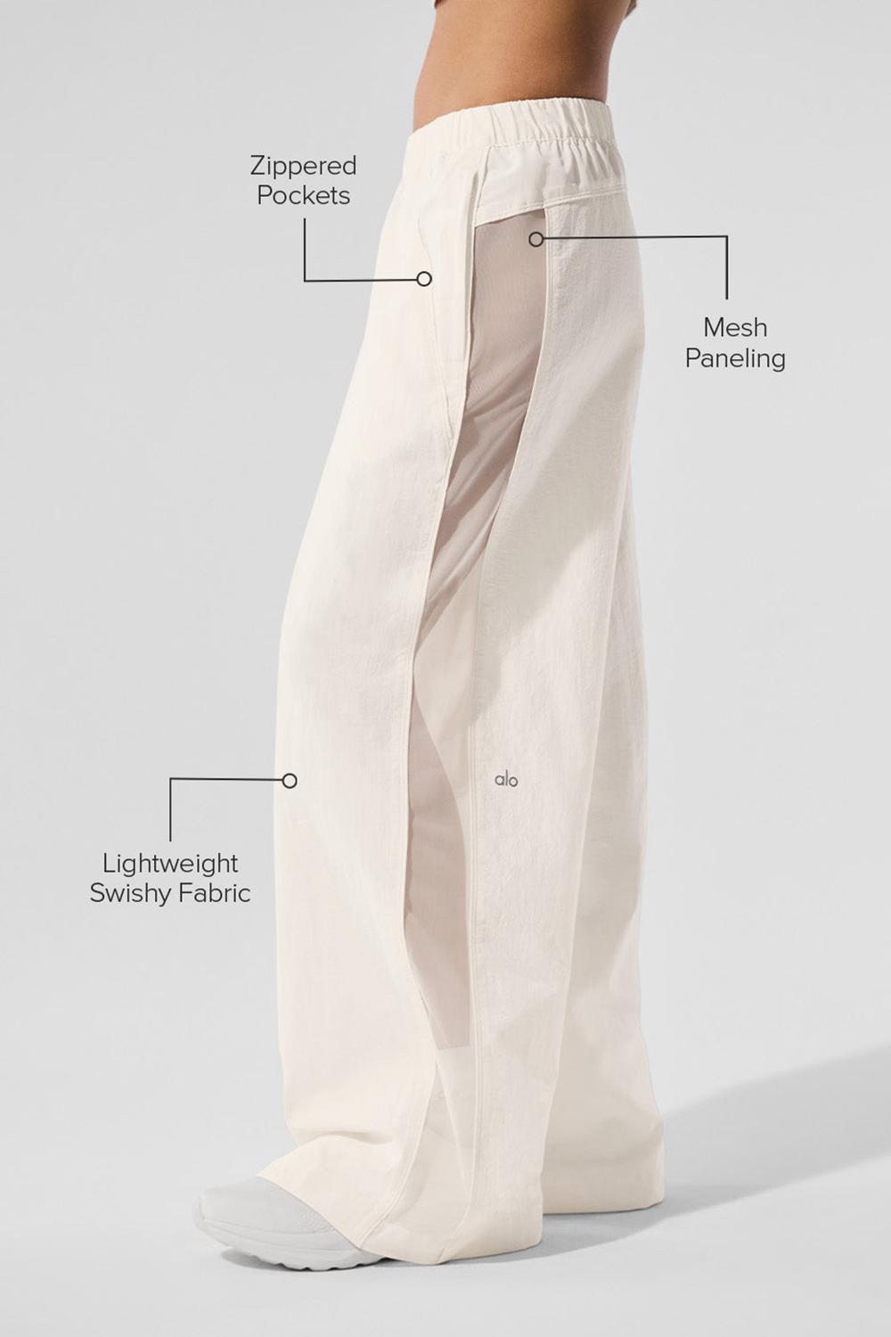 Pantalon Alo Yoga High-Waist Origin Wide Leg Track Mujer Ivory | España  DSBM-56189