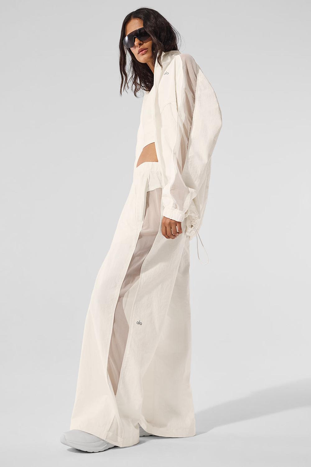 Pantalon Alo Yoga High-Waist Origin Wide Leg Track Mujer Ivory | España  DSBM-56189