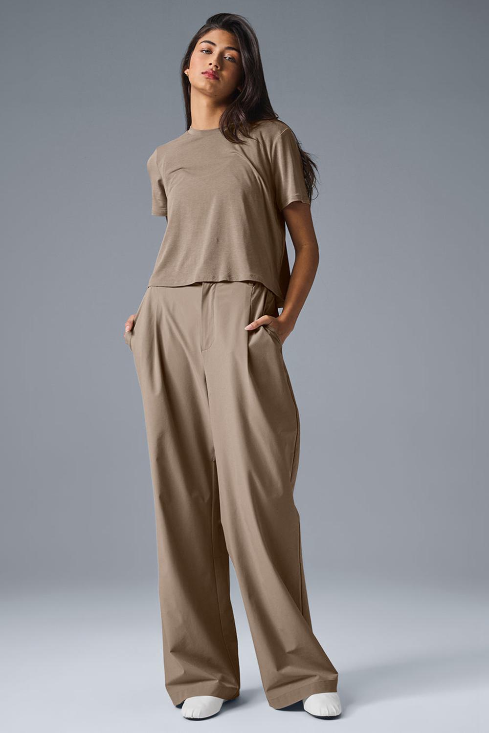 Pantalon Alo Yoga High-Waist Pursuit (Regular) Mujer Gravel | España  UFOM-95874
