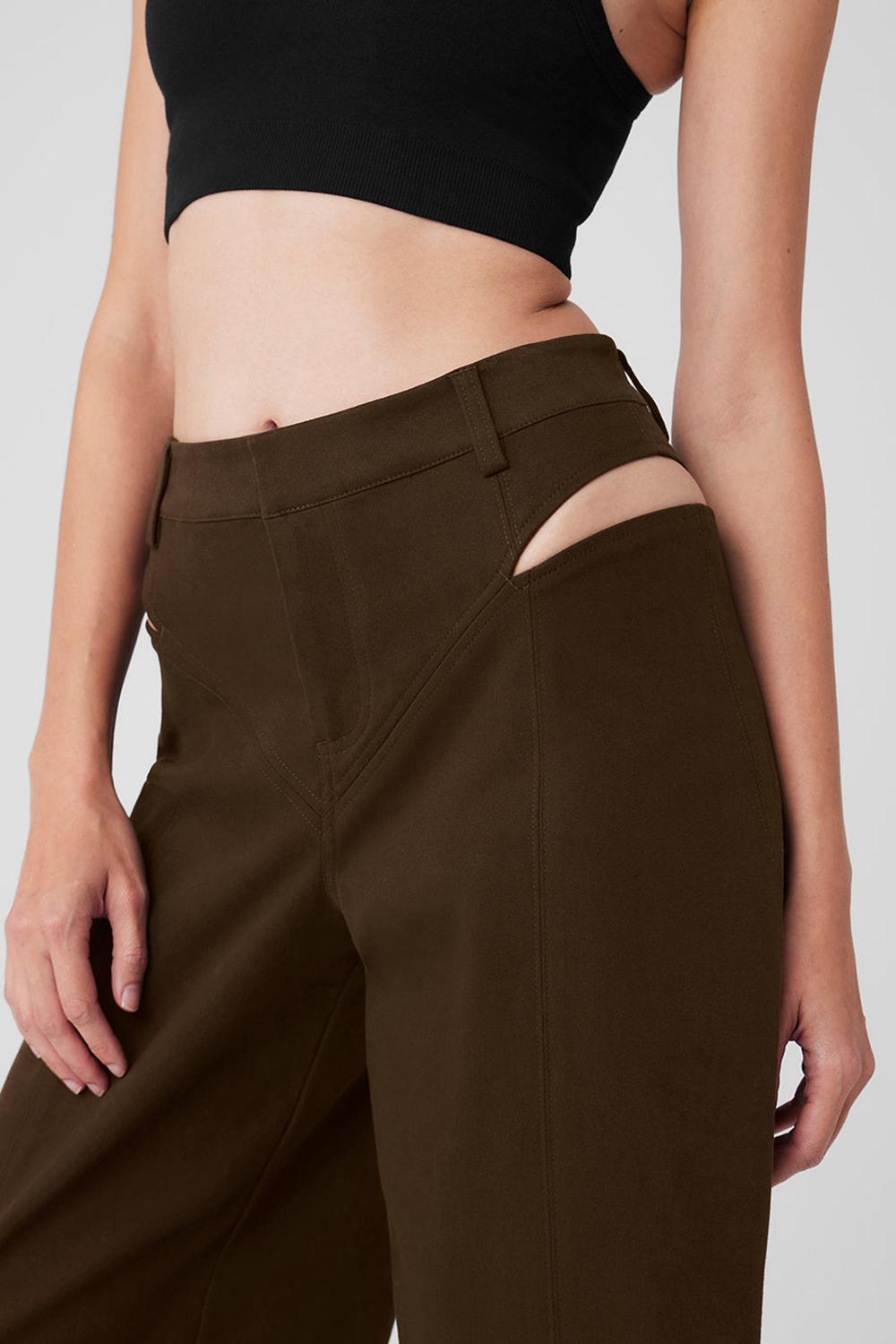 Pantalon Alo Yoga High-Waist Risk Taker Mujer Espresso | España  UXEH-95281