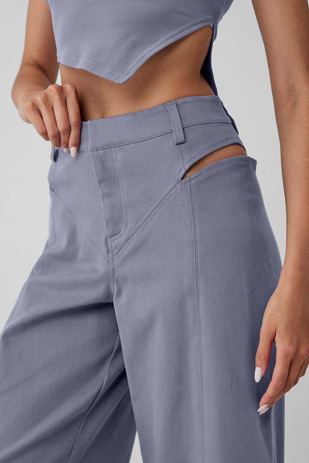 Pantalon Alo Yoga High-Waist Risk Taker Mujer Fog | España  LXPE-67153