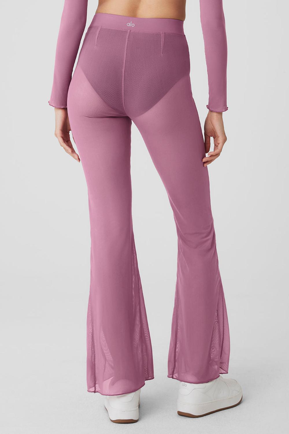 Pantalon Alo Yoga Mesh High-Waist Flicker Mujer Soft Mulberry | España  QIGB-62549