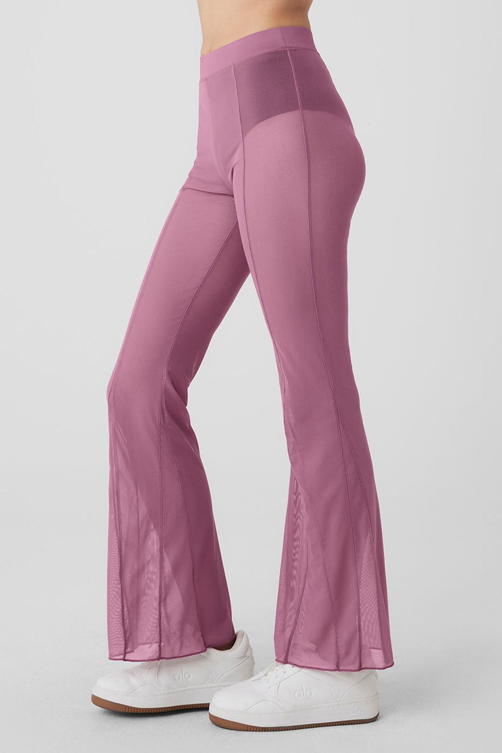 Pantalon Alo Yoga Mesh High-Waist Flicker Mujer Soft Mulberry | España  QIGB-62549