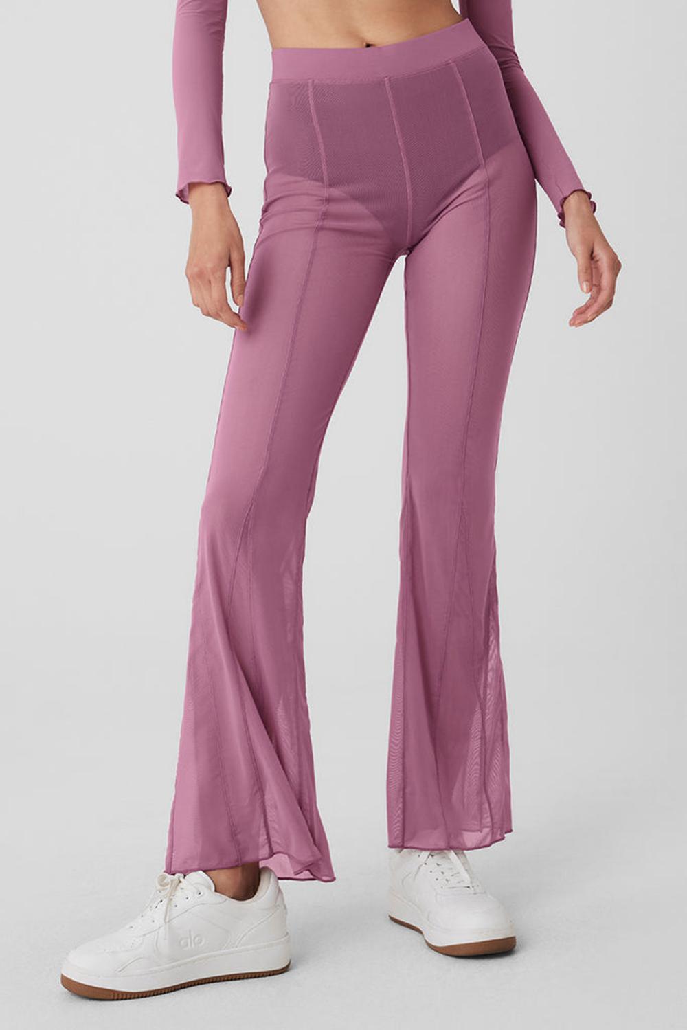 Pantalon Alo Yoga Mesh High-Waist Flicker Mujer Soft Mulberry | España  QIGB-62549