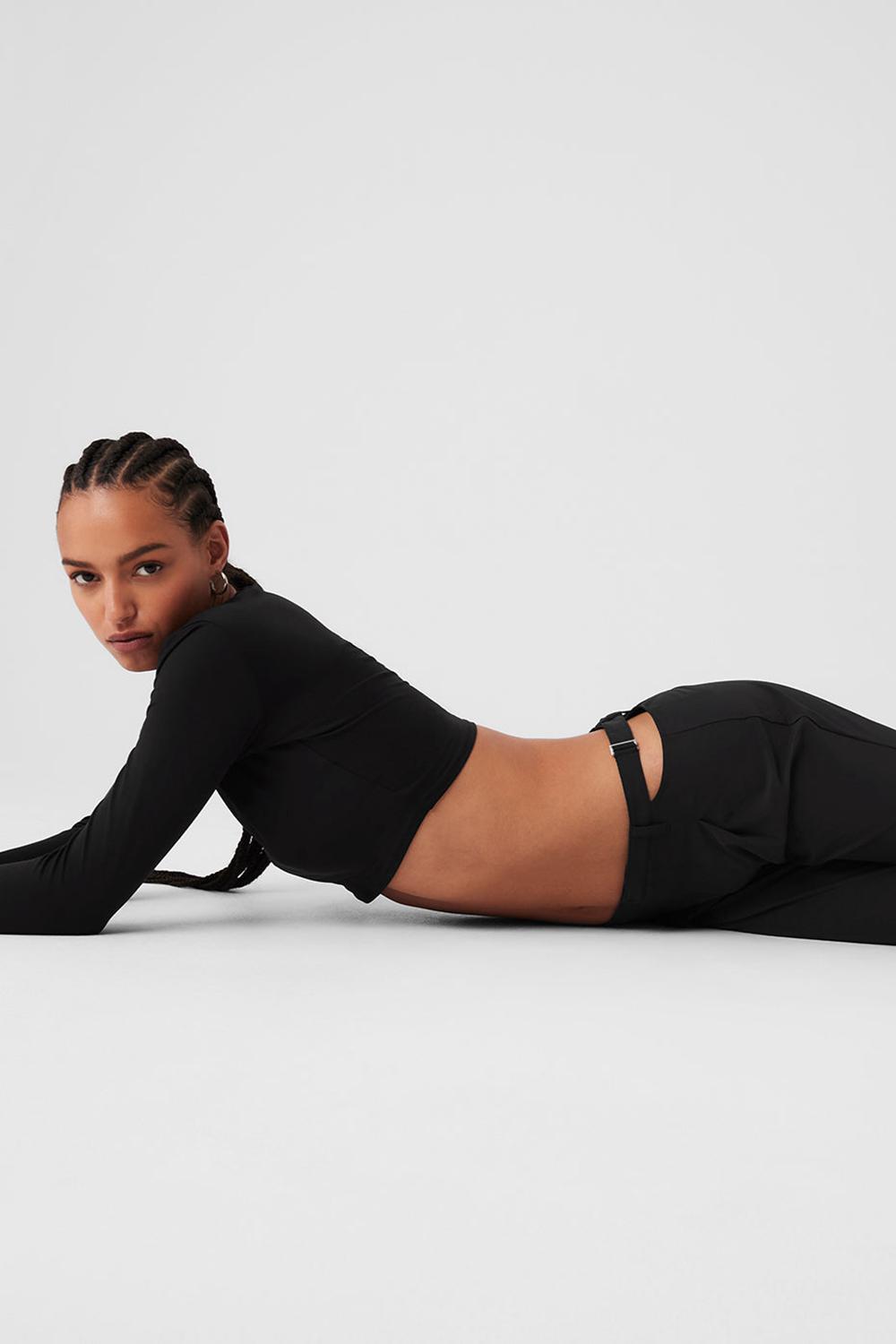 Pantalon Alo Yoga Mid-Rise Showdown Mujer Negras | España  YCEA-94230
