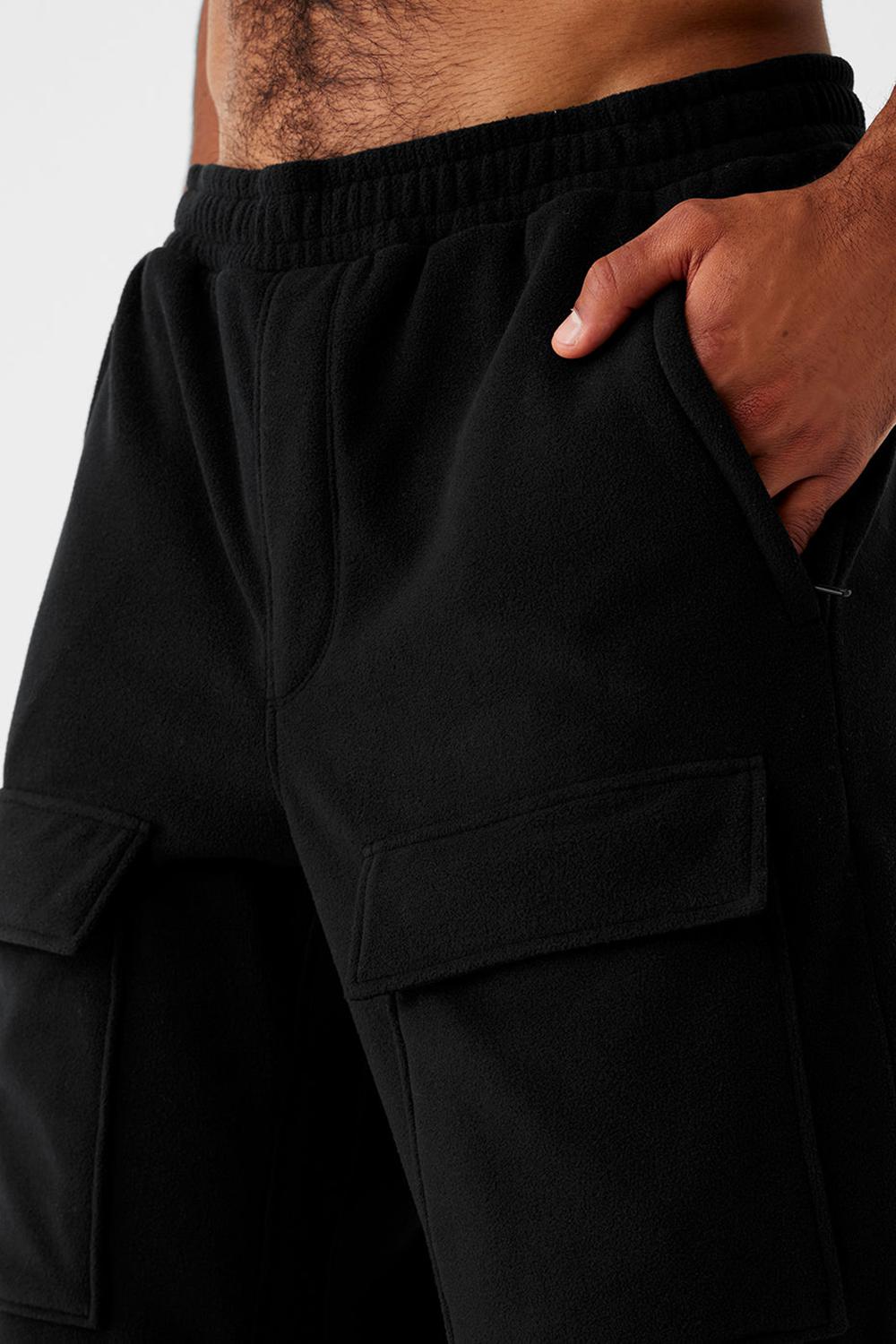 Pantalon Alo Yoga Polar Fleece Ridge Cargos Hombre Negras | España  BPTN-91745