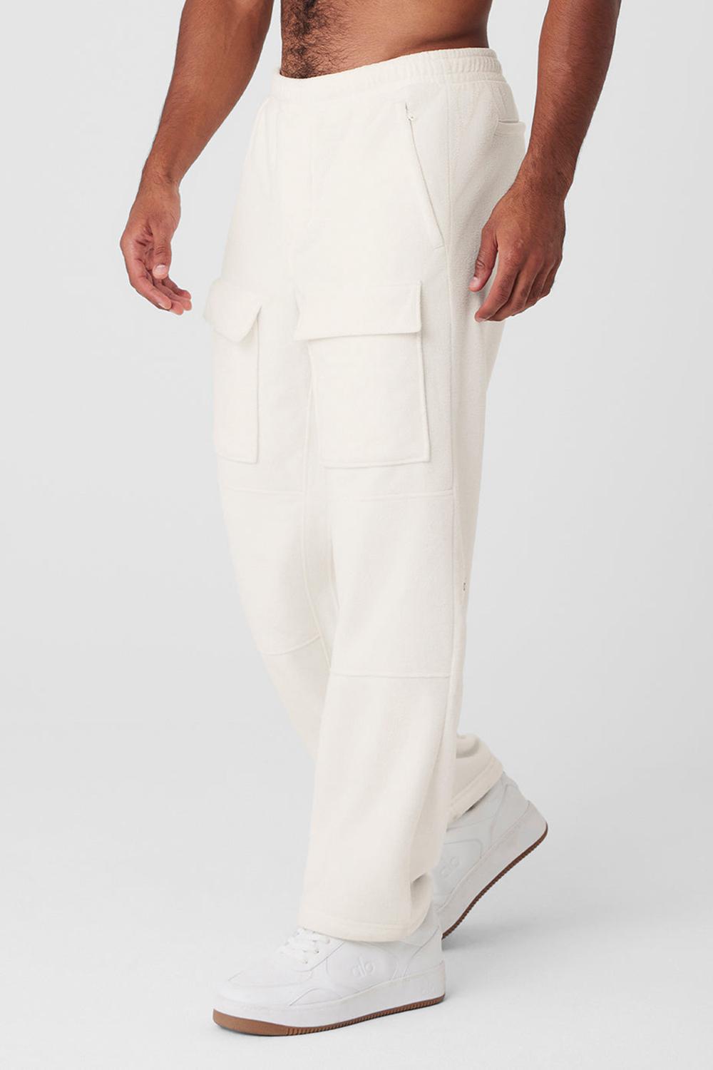 Pantalon Alo Yoga Polar Fleece Ridge Cargos Hombre Ivory | España  PJDH-26135