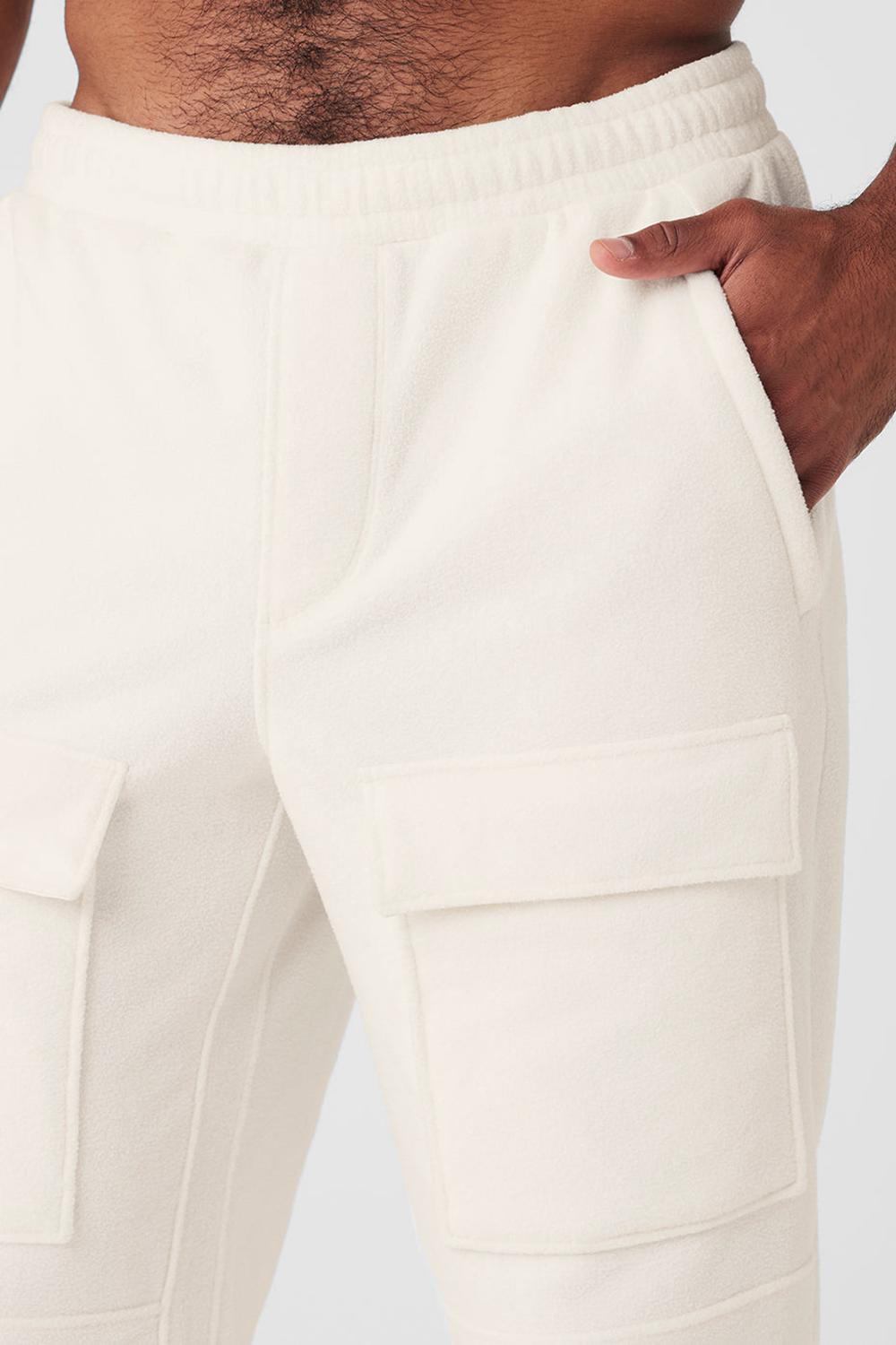 Pantalon Alo Yoga Polar Fleece Ridge Cargos Hombre Ivory | España  PJDH-26135